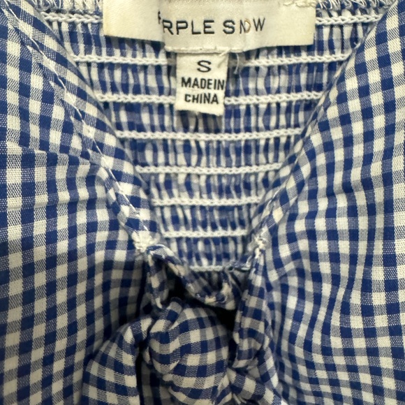 Purple Snow Blue Gingham Dress - Picture 3 of 3